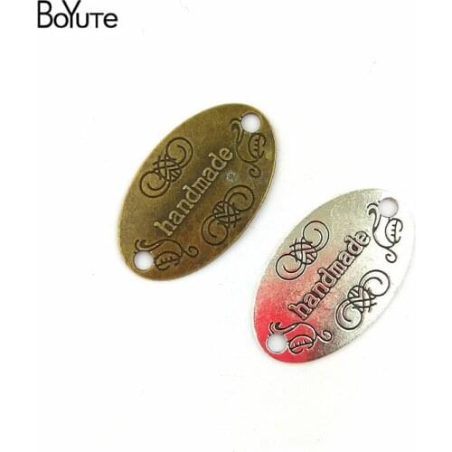 BoYuTe (60 Pieces/Lot) 19*32MM Antique Bronze Silver Plated Alloy Charm Bracelet Necklace Jewelry Making Handmade Diy Connector