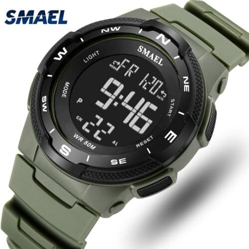 SMAEL New Fashion Mens Sport Watches Shock Resistant Waterproof Casual Army Military LED Digital Watch Men Relogio Masculino