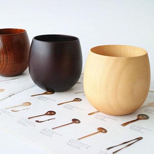 10pcs Wooden Cup Big Belly Beer Cup Wood Carved Classic Tea Cup Classical Beer Bucket Dining Cups Bar Drinkware ZA5168