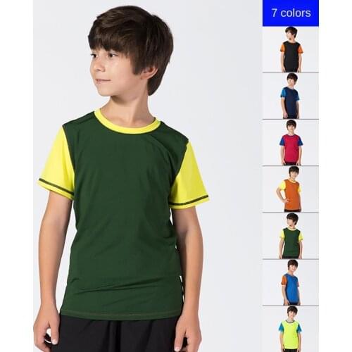 Children Fitness Short Sleeve Basketball Football Running Training T-shirt Boys Girls Kids Ultra-Stretch Quick Drying Clothes