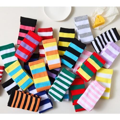Japanese style JK sweet and cute over-the-knee girl socks women over-the-knee long printed multicolor striped cotton socks