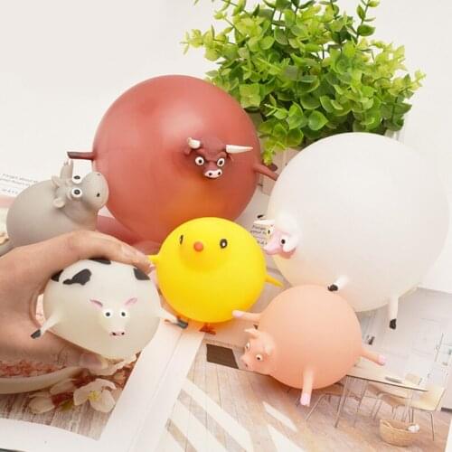 Pressure Relief Toys Blowing Animals Ball Inflatable Balloon Creative Blowing Lovely Cute Toys Gifts for Boys and Girls