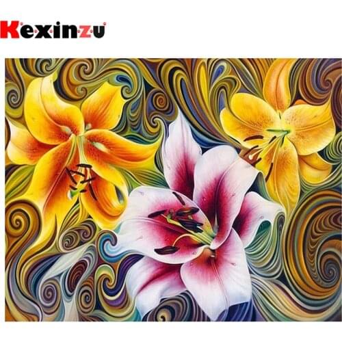 Kexinzu Full Square/Round 5D Diy Diamond Painting Cross Stitch "Flower" Diamond 3D Embroidery Mosaic Home Decor Gift K043