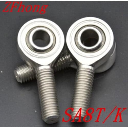 1pc Sa8t/k 8mm stainless steel right hand male thread rod end bearing
