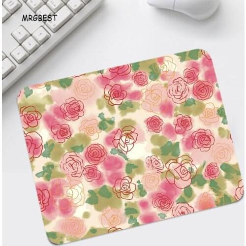 Flower Beautiful Printed Mouse Mats Square with High-end Rubber Base for Child and Adult Gaming and Working