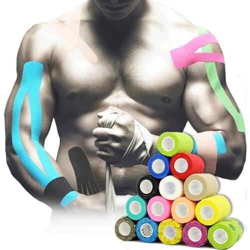 18 Colors Colorful Athletic Wrap Tape Self Adhesive Elastic Bandage Elastoplast Sports Protector Knee Finger Ankle Palm Shoulder