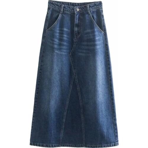 DOUJILI Trendy High Waist Vintage Skirts Pockets Fashion Ladies Casual Bottoms Skirts For Women