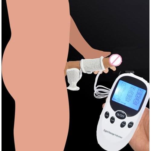 Male Electrical Stimulation Therapy Massager Cock Ring,USB Charge Host,BDSM Hands-free Orgasm Medical Sex Toys For Men