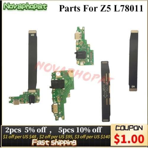 Novaphopat For Lenovo Z5 USB Dock Charger Charging Port Main Board Mothboard Connect LCD Flex Cable Microphone Headphone Jack