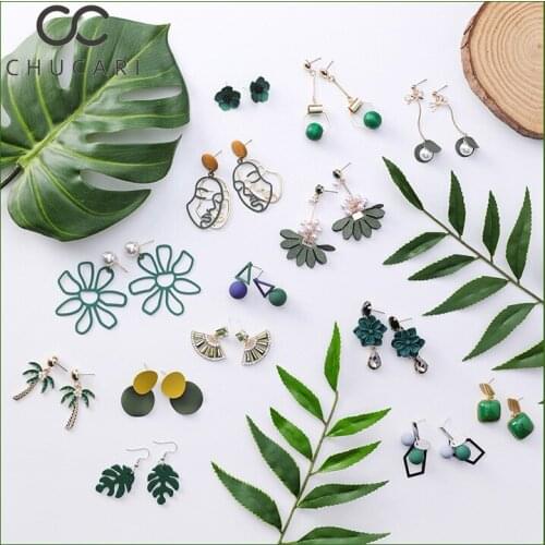 CHUCARI 2019 New Korean Mori Simple Retro Cold Wind Earrings Geometric Flower Cactus Acrylic Pendant Womens Earrings Jewelry