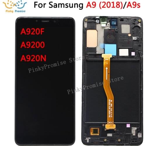 OLED For Samsung Galaxy A9 2018 A9s A9 Star Pro SM-A920F/DS LCD Display Touch Screen Digitizer with frame for Samsung A920 lcd