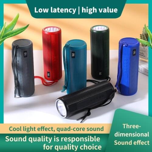 Portable Speakers Wireless Bicycle FM Radio Outdoor Column Waterproof Subwoofer Boombox Support Bluetooth TF Card AUX Flashlight