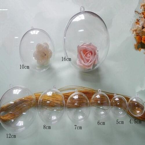 4 To 12 CM Clear Plastic Ball Candy Box Christmas Ornament Decorations Balls Gift Xmas Tree Hanging Supplies