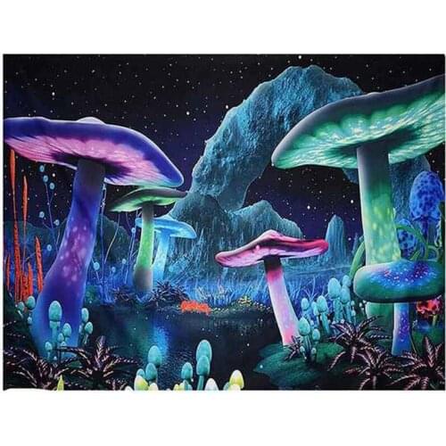 Psychedelic Mushroom Tapestry Starry Sky Tapestry Psychedelic Wall Tapestry Fantasy Plant Tapestry Home Decoration
