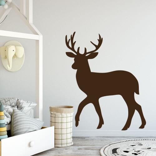 Antler Deer Wall Decal Hunting Style Wall Sticker Deer Animal Vinyl Wall Art Mural Rustic Nursery Kids Room Decoration AY927