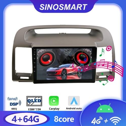 Sinosmart 8 Core,DSP 48EQ Car for Toyota Old Camry 2002-2006 GPS Navigation Radio 2din 2.5D IPS/QLED Screen