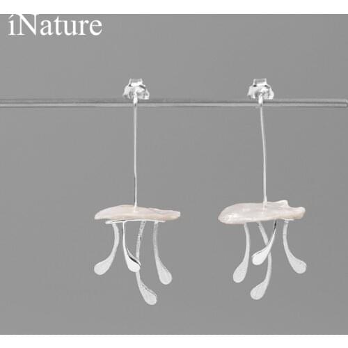 INATURE Fashion Vintage 925 Sterling Silver Baroque Pearl Cloud Raindrops Tassel Drop Earrings for Women Jewelry