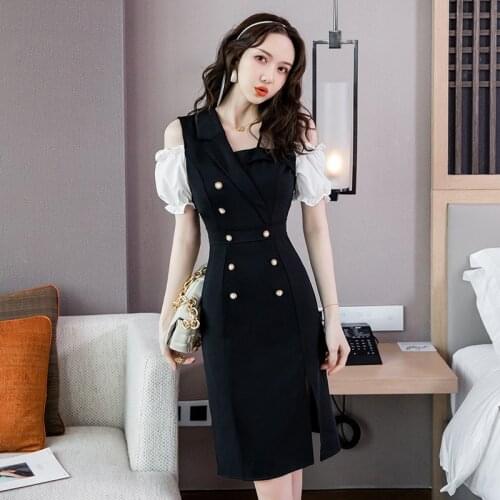 Vestido De Mujer 2021 Summer Irregular Folds Black Suspender Dress Hollow Out Backless Sexy Robe One-Piece Korean Women Vestidos