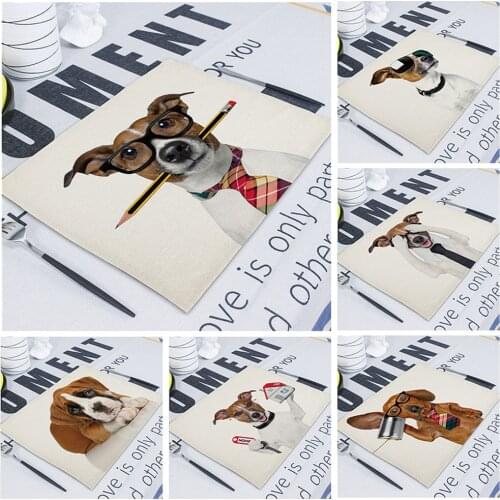 1pc Cartoon Beagle Tea Towels for Kitchen Linen Animal Wedding Napkin Cute Puppy Dog Home Decor for Napkins Tea Mat Geschirrtuch