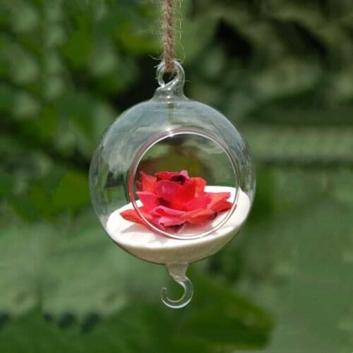 125pcs/pack Diameter=6cm Double Hanging Hock Glass Globe Vase Wedding Decorative Hanging Glass Terrarium