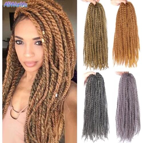 18Inch Synthetic Marley Braiding Hair Curly Crochet Braids Extensions Long Soft Afro Kinky Hair High Temperature Fiber For Women