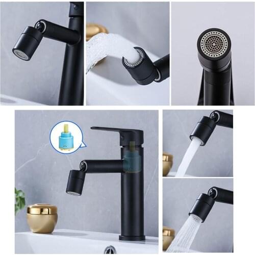 360 Swivel High Spout Kitchen Sink Mixer Tap Single Lever Faucet for Bathroom