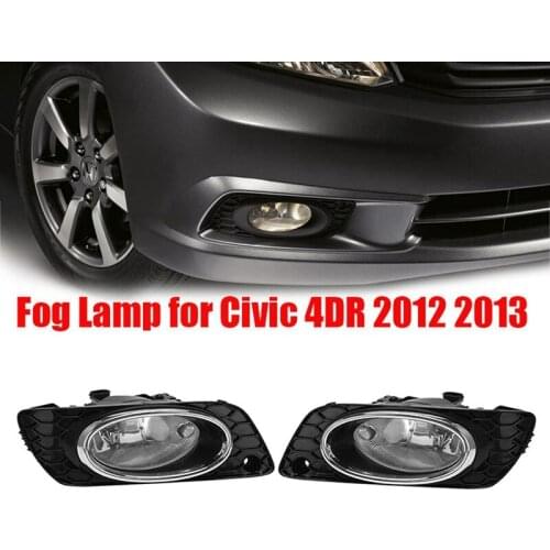 Car LED DRL Fog Lamps Light Clear Fog Lights with Harness for Honda Civic 4DR 2012 2013 Accessories