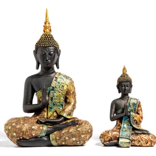 Buddha Statue Large Thailand Buda Buddha Sculpture Green Resin Hand Made Buddhism Hindu Fengshui Figurine Meditation Home Decor