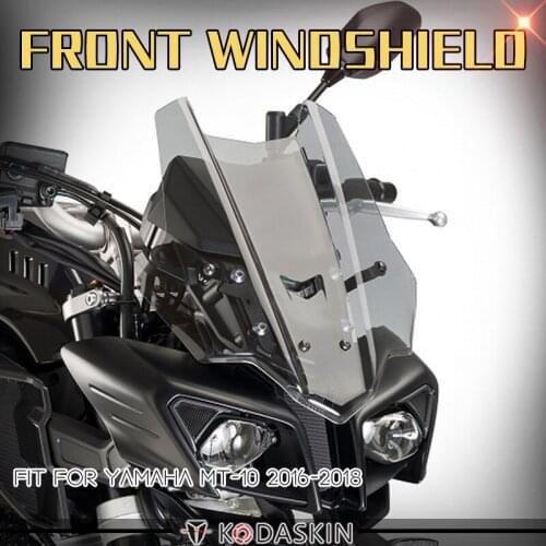 Motor Front Windshield Fairing Risen Clip On Windscreen Windshield Extension Deflector for YAMAHA MT10 MT 10 2016-2018