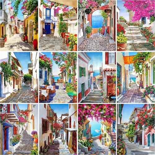 Evershine 5D DIY Diamond Embroidery Street Rhinestone Picture Diamond Painting Town Landscape Handmade Gift Home Decorations