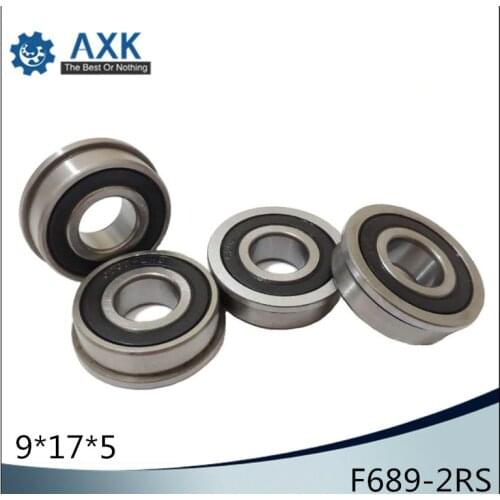 F689-2RS Bearing 9x17x5mm ( 10 PCS ) ABEC-1 Miniature Flanged F689RS Ball Bearings RF-1790DD