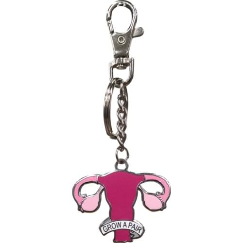 Grow A Pair Ovarian Feminist Gilr Mom Gift Hard Enamel Keyring Keychain