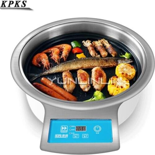 2000W Smokeless Barbecue Grill Commercial Electric Griddle Intelligent Digital Control BBQ Stove DT31
