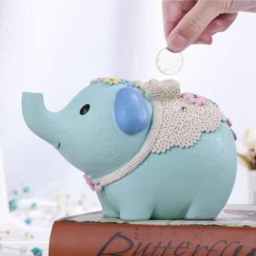 Cartoon animal cute elephant piggy bank coin storage box toy childrens day holiday birthday gift home decoration accessories