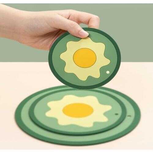 Placemat Table Mat Tableware Pad Round Heat Resistant Mat 2pcs Household Silicone Anti-scalding Non-slip Mat Table Mat
