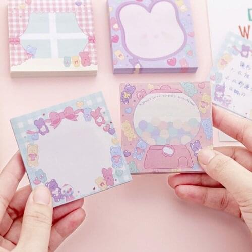 Ellen Brook Adhesive Cute Kawaii INS Pink Girl Sweetheart Candy Sticky Notes Notepad Memo Pad Office School Supply Stationery