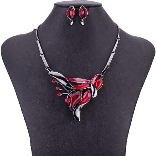 MS1505014 Red Necklace Earring Set High Quality Womans Jewelry Sets New Coming Lead&Nickle Free Party Gifts