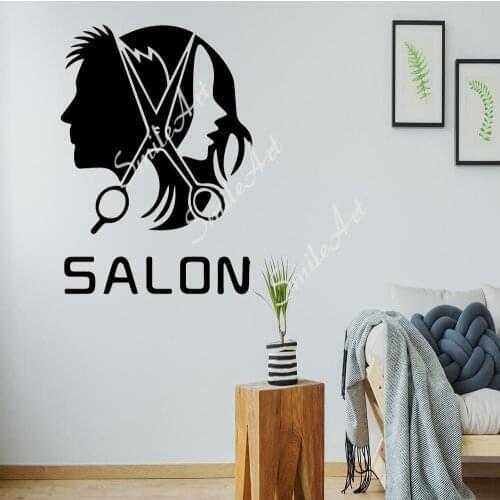 Cartoon Hairdressing combination Removable Art Vinyl Wall Stickers For Kids Rooms Diy Home Decoration Sticker Mural