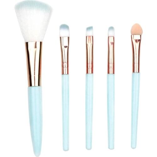 5pcs Women Home Travel Rendering Cosmetic Tools Powder Blending Professional Universal Gift Daily Makeup Brush Set Mini Portable