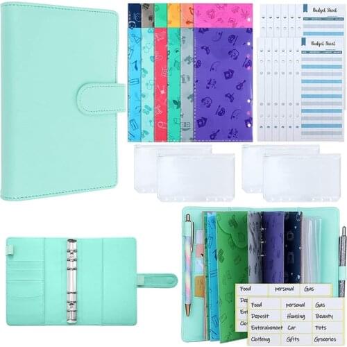 NEW-31Pcs Budget Organizer Binder PU Leather Cash Envelope System Sets, They Are Great for Storage Cash,Money Handling