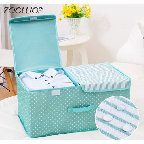 Fashion hot 2019 Household Items Organizer Storage Box Clothes Quilt Finishing Dust Box Organizers Boxes with cap For Clothing