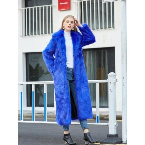 Blue red autumn faux mink leather jacket womens fur leather coat long suit collar women slim jackets jaqueta de couro fashion
