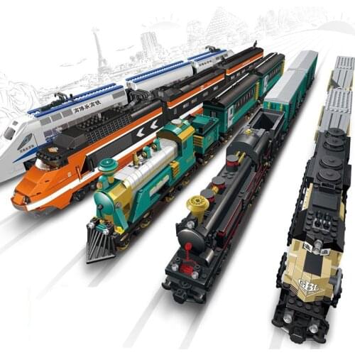 Rc Trains Block Electric Train Set Trains Railway Set Remote Control Train Toy Electric Railway Toys For Kid Building Blocks Toy