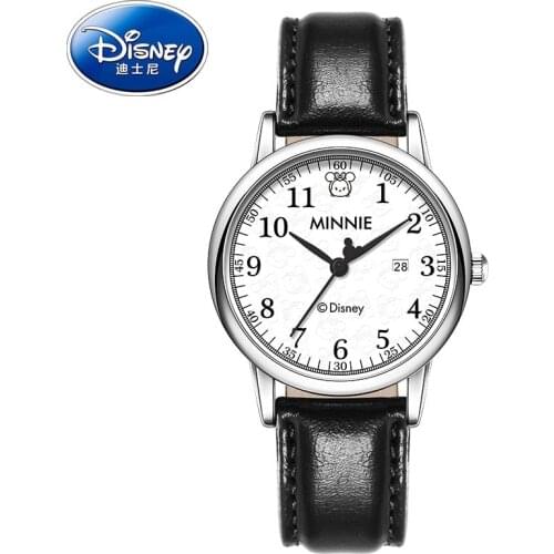 Disney Official Micky Mouse Girls Casual Quartz Wristwatches Retro Style Kids Children Students New Gift Clock Relogio Feminino