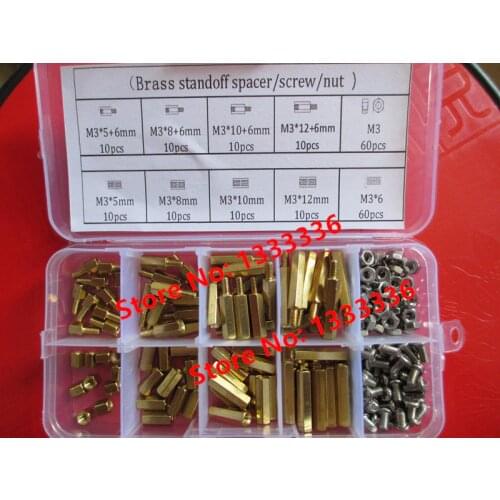 200pcs M3 Hex Nut Spacing Screw Male Female Threaded Pillar PCB PC Motherboard Brass standoff Spacer M3*5/8/10/12