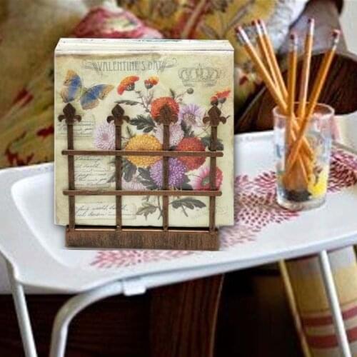 Nordic Iron Art Desktop Simple Restaurant Paper Towel Rack Rack Paper Towel Storage Garden Fence Creative Design Paper Seat