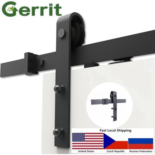 Local Warehouse 4.9FT/6FT/6.6FT/8FT Heavy Duty Sturdy Sliding Barn Door Hardware Kit Smoothly and Quietly Easy to Install