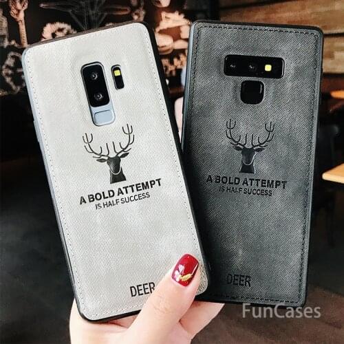Deer Fabric Case for Samsung S10 Plus S10 Lite Note 8 9 S8 S9 Plus Cases Soft Cloth Cover for iPhone XS Max XR 6 7 8 Plus Coque