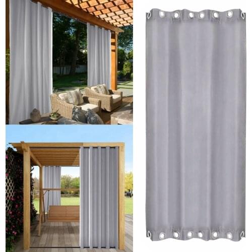Outdoor Cabana Curtains - Triple Weave Microfiber Room Darkening Windproof Drape