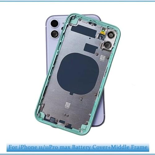 High quality For iPhone 11 / 11 Pro Back Cover + Middle Chassis Frame + SIM Tray + Full Housing Case Door Assembly